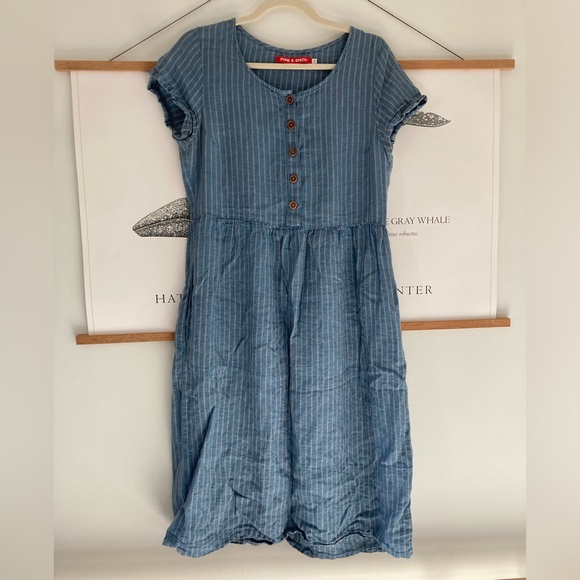 Pyne & Smith No. 11 Georgian Blue Striped Dress - Picture 3 of 7